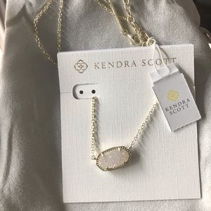 Kendra Scott Elisa Gold Pendant (Iridescent Drusy)